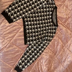 Black and white crop sweater